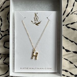 katie waltman bamboo H initial necklace